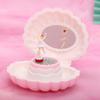 Cute Dancing Girl Music Box With Mirror Jewelry Box Creative Shell Rotating Music Box  Desktop
