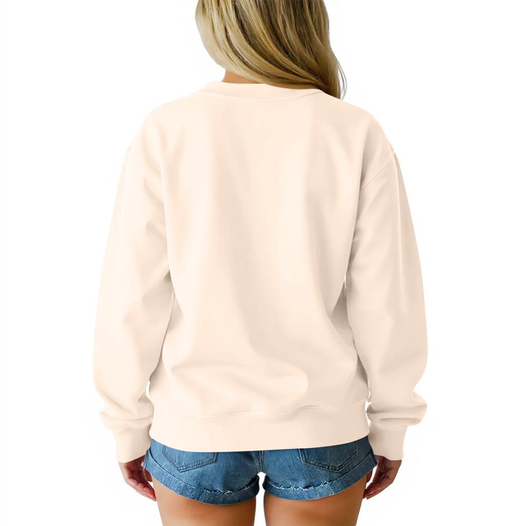 Women's Loose Comfortable Casual Fashionable Character Printing Round Neck Long Sleeved Sweatshirt