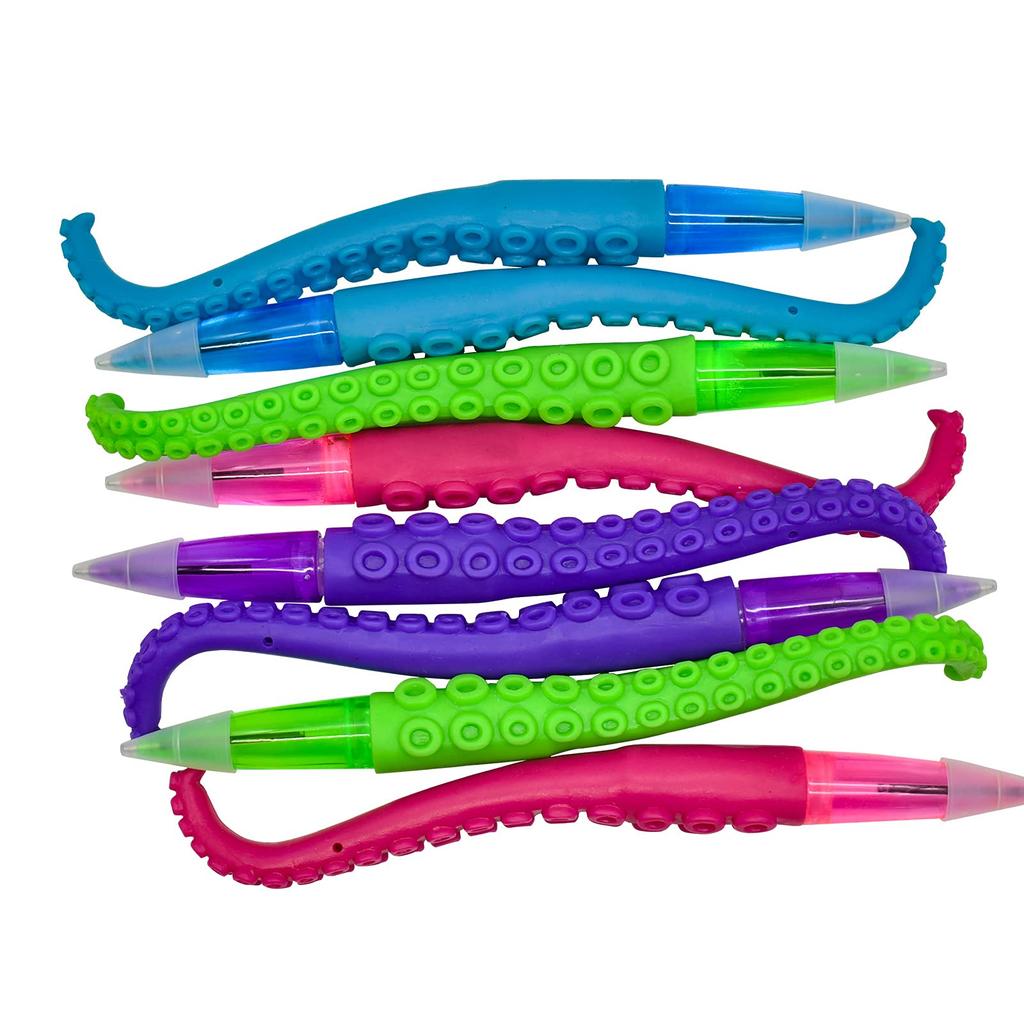 Maydahui Stylish Octopus Antenna Ballpoint Pen Black Set of 8 Cute Ocean Octopus Stationery Cute Student Gift Oil-Based