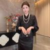 2026 Spring Chinese Style Embroidered Jacquard Frog Button Stand Collar Shirt