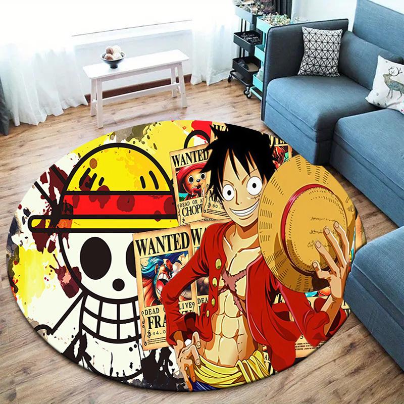 One Piece Monkey D Luffy Round Area Rug Carpet Rug For Living Room Bedroom Sofa Playroom Decor Nonslip Floor Mat