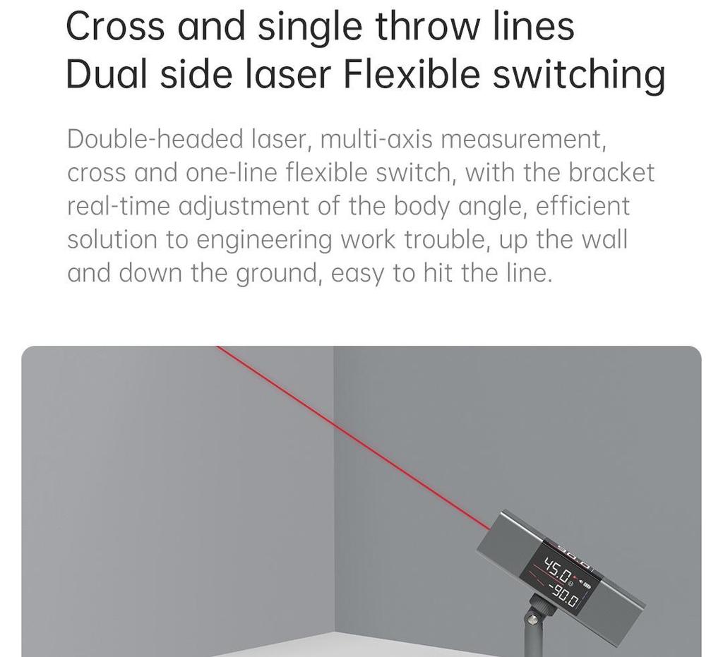 Duke LI1 Handheld Laser Line Projector - Precision LED Screen Angle Ruler for Renovation Engineers