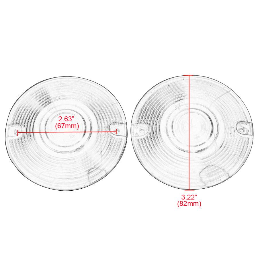 3-1/4" Motorcycle Turn Signal Lamp Cover Red Lens Rings For Harley Davidson Touring Road King FLHRC FLHTK FLSTC FLHTC 1986-2016