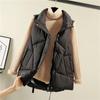 Women's Quilted Puffer Vest Loose Fit Stand Collar Sleeveless Winter Gilet