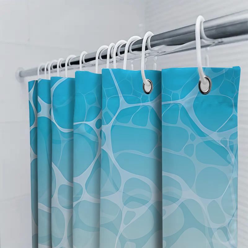 Blue Abstract Art Shower Curtain Modern Bathroom Decor Water Resistant Fabric Bath Curtain Accessories Durable Fabric