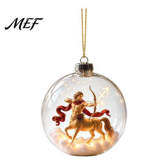 Sturdy Acrylic Holiday Ornaments Zodiac Christmas Ornament, Twelve Sign Hanging Decoration, 2D Seasonal Party Decorations Horoscope Pendant
