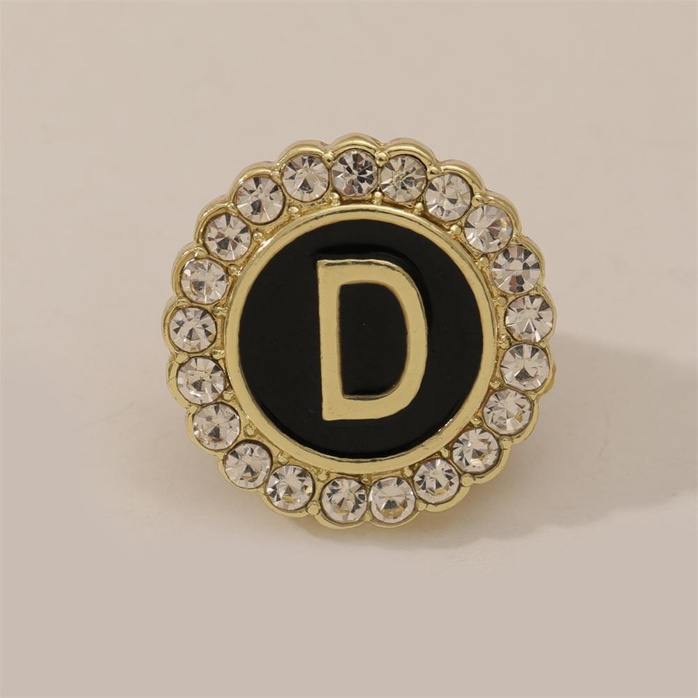 26 English Initials A-Z Brooches Classic Full Around Crystal Golden Alphabet Pins For Women Men Girls Clothes Bag Jewelry Gift