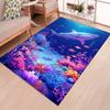 Vibrant Shark & Coral Reef Area Rug - Durable  Crystal Velvet Carpet, Underwater Theme with Colorful Fish & Coral, Perfec