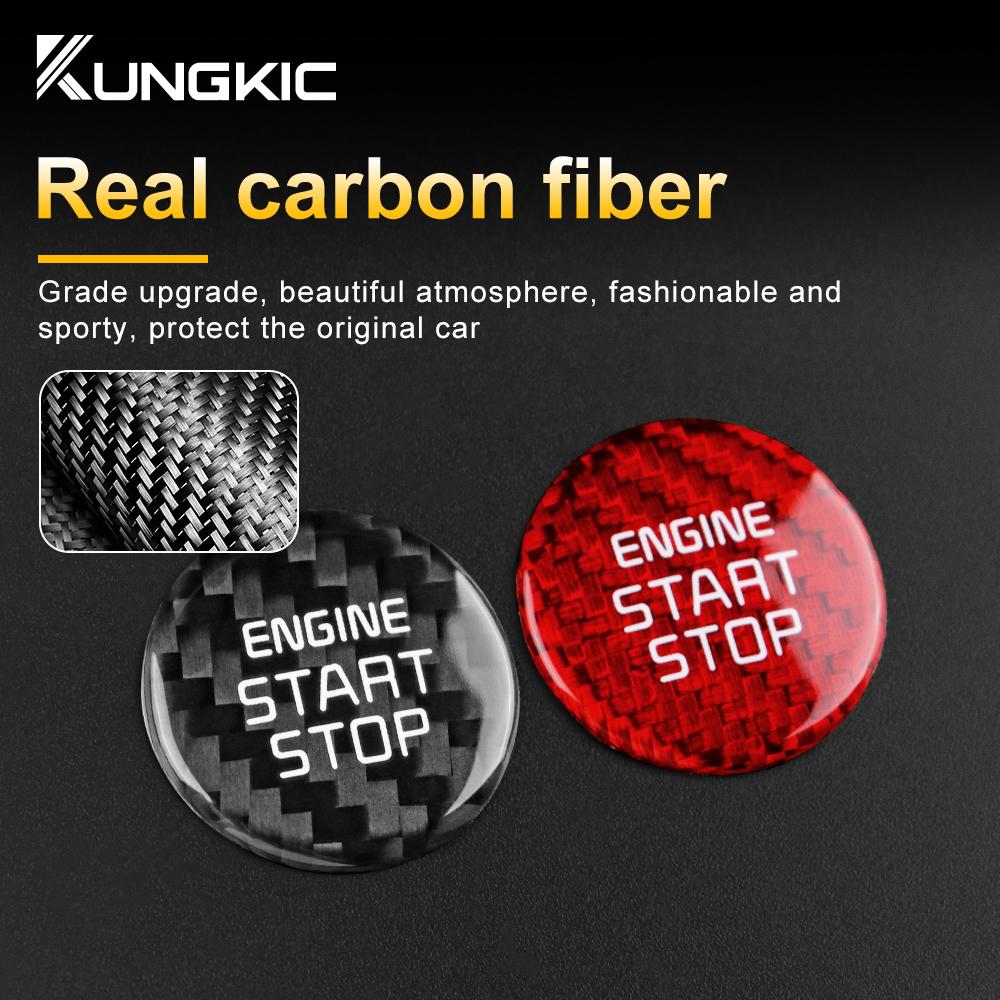Real Hard Carbon Fiber Sticker For Kia Stinger 2019 2020 2025 2025 2025 Car Start Engine Stop Button Cover Interior Trim