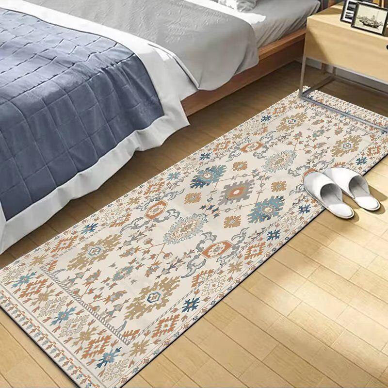Living Room Carpet Simple Bedroom Bedside Carpet Rectangular Element Grid Long Strip Carpet