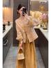 Autumn 2025 Modern Chinese Embroidered Frog Button Jacket & Wide-Leg Pants Two-Piece Set