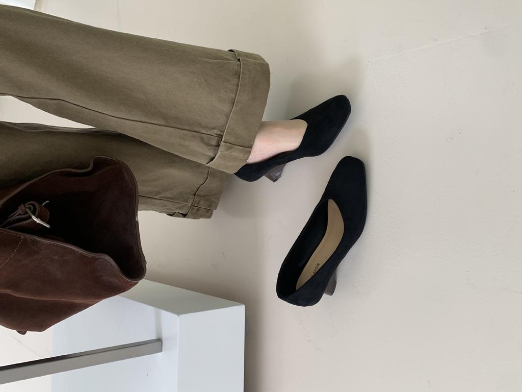 Damenschuhe mit quadratischer Spitze, Keilabsatz, Einzelne Schuhe, Abendschuhe 2025 neu, dünn, flachmündig, weiches Leder, dicke Sohle, erhöhend, Arbeitsdamenschuhe
