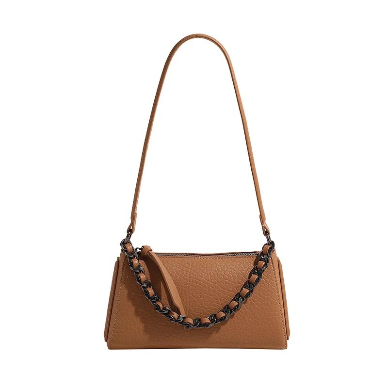 Luxury Chain Decoration Handbags Women Simplicity Leisure Travel Bag Leather Shoulder Bag for Women Elegant Female Crossbody B