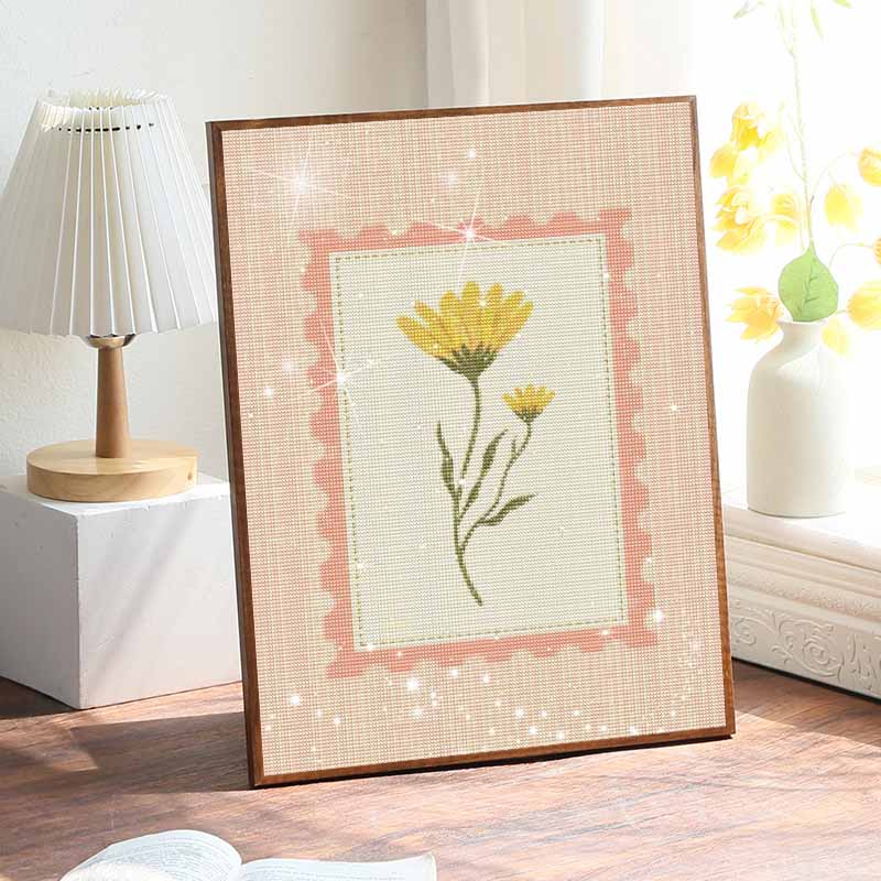 5D Diamond Painting Kit for Adults Relaxing DIY Craft Yellow Daisy Flower Stamp Art Rhinestones Embroidery Full Drill 30x40cm Home Wall Decor Gift