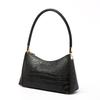 Leather Women's Shoulder Armpit Bag, High-end Sense Niche Versatile Crocodile Pattern First Layer Cowhide Women's Bag