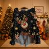 Women's Christmas Print Lightweight Knit Sweater Casual Long Sleeve Pullover Top