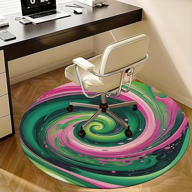 Swirl Pattern,Abstract Art Chair Mat Round Rug Office Carpet, Non Slip, Suitable for Living Rooms, Bedrooms,Decor1205905a