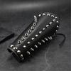 Edgy Punk Adjustable String Gauntlet Wristband PU Leather Arm Bracer With Metal Rivets Renaissances Role Play Costume