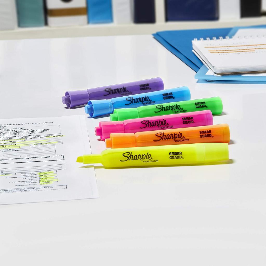 Sharpie Accent Assorted Colors by Sharpie Tank-Style Highlighter, 12-Pack, (25145)