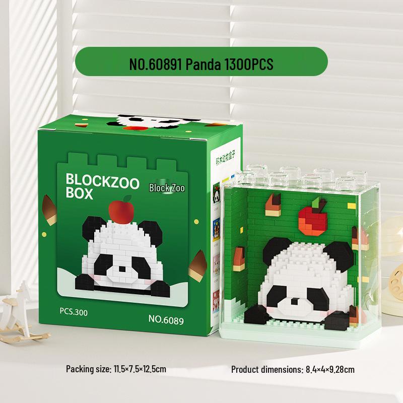 Square Zoo Santa Claus Panda & Tiger Building Blocks - Compatible with Lego, Ideal Gift