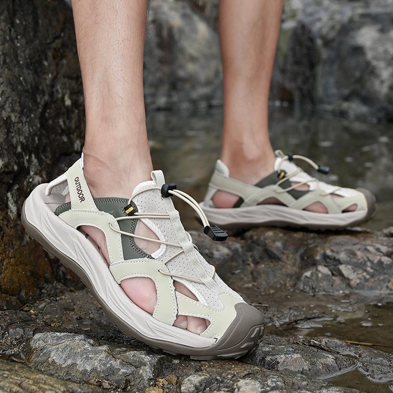 Men's Sandals New Summer Outdoor Sports Hiking Shoes Non-slip Soft Sole Breathable Bag Head Casual Beach Shoes