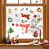 Removable Party Decals Christmas Window Clings, Cartoon Antlers Snowman Wall Stickers, Waterproof PVC Stickers Decorative for Home Glass Windows