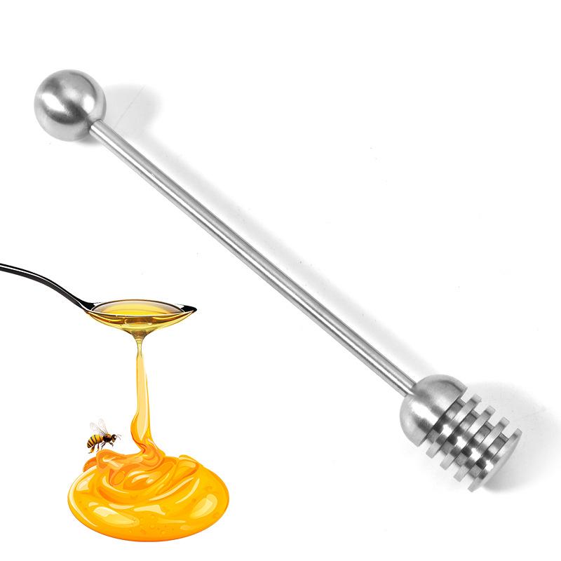 304 Stainless Steel Honey Stirrer with Beaded Handle