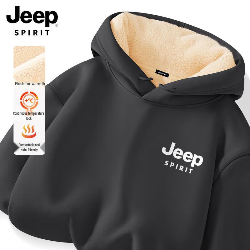 

JEEP SPIRIT Men s Heavyweight Fleece Hooded Sweatshirt L