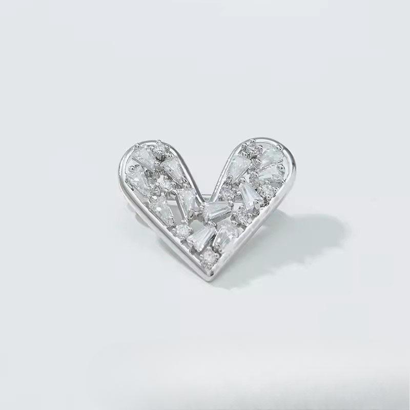 

Брошь-застежка в форме сердца с антибликовым покрытием, модная булавка для воротника, брошь, мини-бутоньерка для одежды серебряный