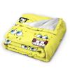 Funny SpongeBob Facial Expressions Blanket Flannel Awesome Breathable Throw Blanket for Bedding Lounge Summer