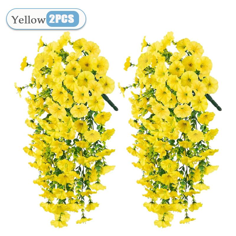 UV-Resistant Artificial Morning Glory Eucalyptus Hanging Decor Perfect for Home Garden Weddings Versatile Outdoor Holiday Decora