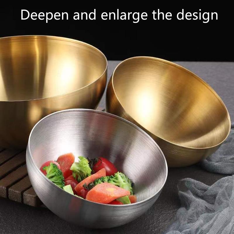 652F Langlebige Metall-Obstsalatschalen Perfekt für heiße und kalte doppelwandige Edelstahlschalen Einfach zu bedienen und zu reinigen
