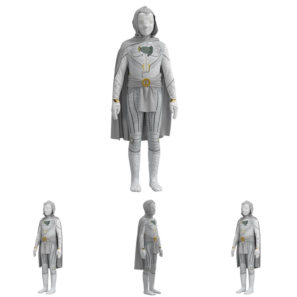 Tuta Cosplay Moon Knight Film Marvel per Adulti Bambini Costume per Role Playing con Mantello Tuta