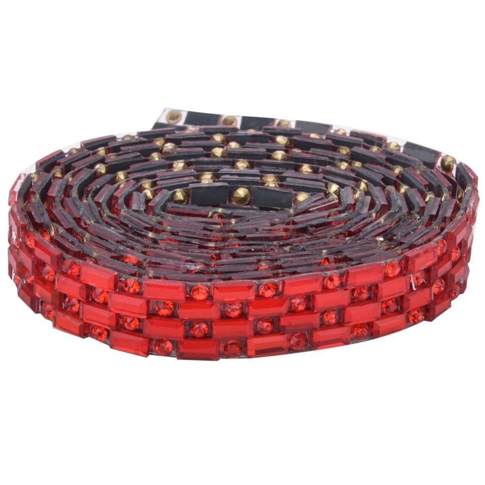 1 Stück 1 cm Breite Strassband 4-reihiges Design Dichtes Strasskristall Strassband Diamantband-Verzierung Für DIY-Bastelarbeiten