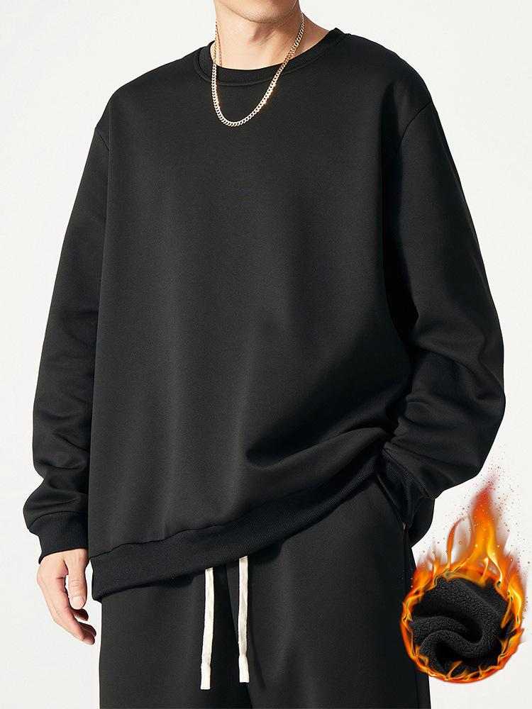 Men's Trendy Red Plus Size Fleece Hoodie 2026: Youth Fashion Long Sleeve Sports Top