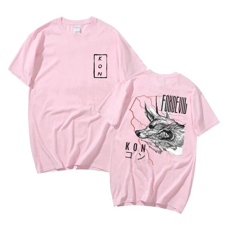 Anime Chainsaw unisex Hayakawa Aki Fox Devil Kon Tricou imprimat pe două fețe Streetwear Summer Unisex Women Fashion Unisexga CottonT shirt