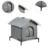Outdoor Cat House Pet Supplies Portable Elevated Feet Kitty House Feral Cat