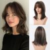 Wig full head cover women's high-level clavicle hair simulation repair age reduction natural straight hair Europe and the United States