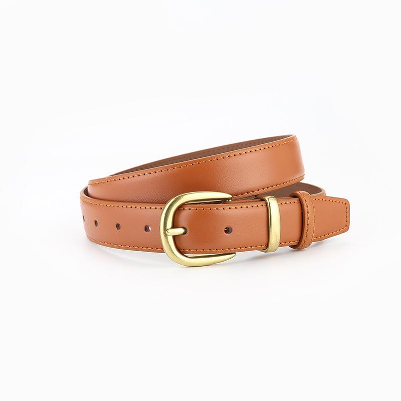 Women s Genuine Leather Black Thin Belt - Versatile High-End Jeans & Skirts Accessory with Retro Cowhide Wide Waist Design. 105 cm верблюд