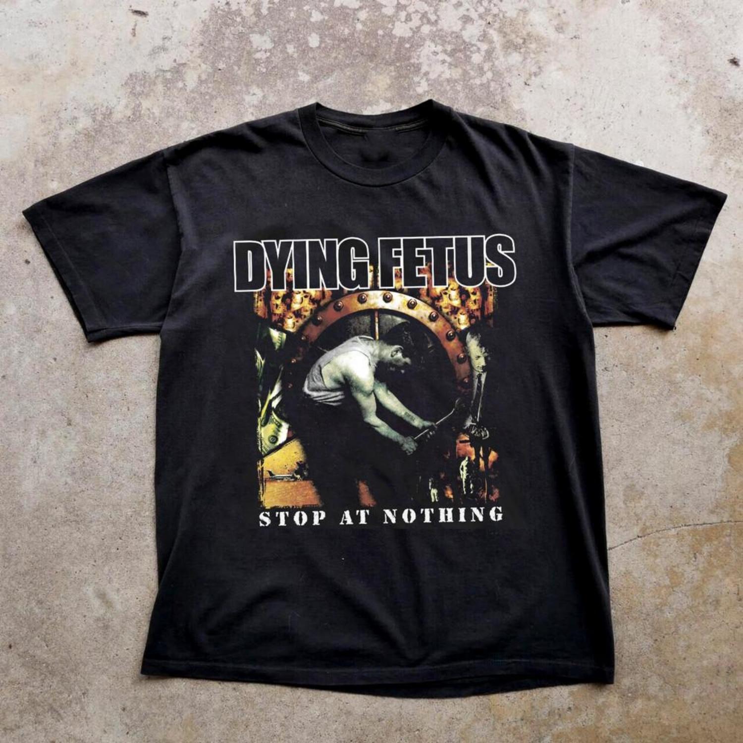 НОВЫЙ Dying Fetus - Stop At Nothing Черная Унисекс Футболка Все Размеры AH05 Унисекс Футболка S чёрный
