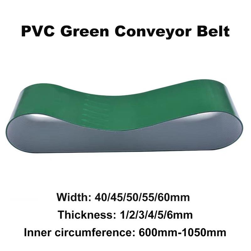 Green PVC Conveyor Belt Perimeter 600mm-1050mm width 40/45/50/55/60mm 600mm