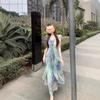 Seaside Resort Style Flutter Sleeve Camisole Dress - Women's Summer 2026 Waist-Cinched Irregular Fairy Dress