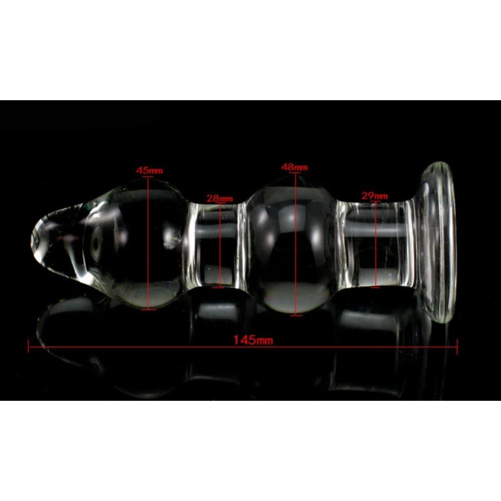 Glass Butt Plug,The Double Butt Plug, Crystal Butt Plug Vagina Ball,big Pyrex Glass Anal Dildo Bead