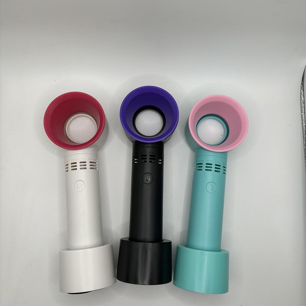 1PC USB Rechargeable Bladeless Handheld Fan, Portable Mini Desktop Fan, with Three Speeds, Suitable for Travel, Officeroom Use.