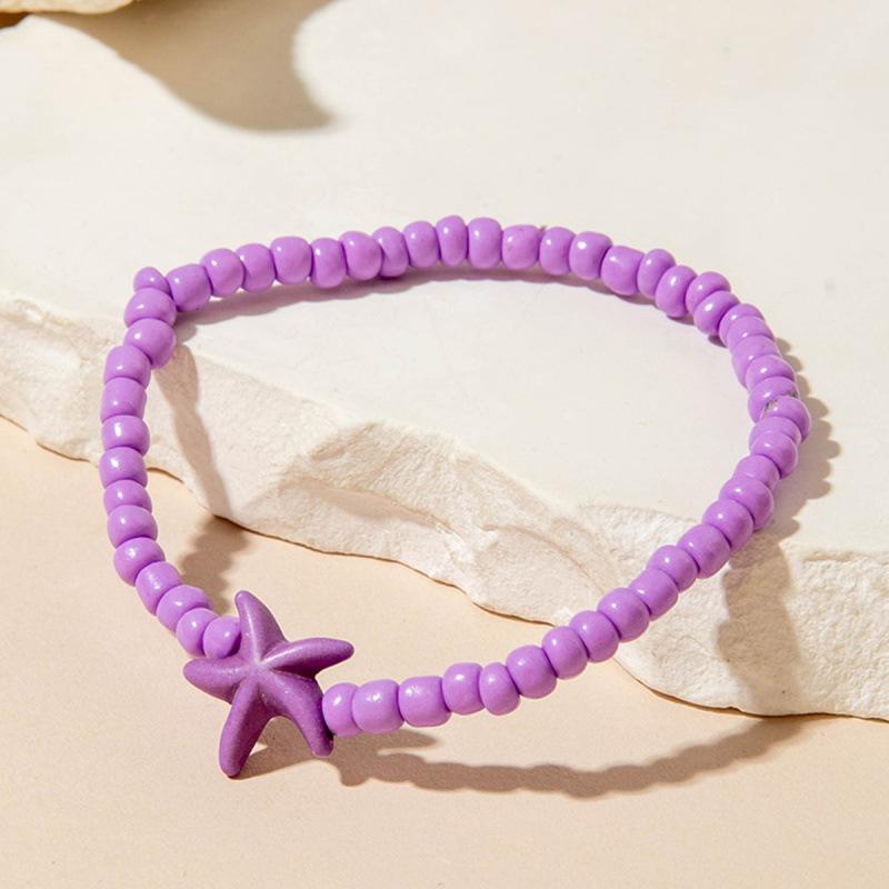 Accessories, Bohemian Colored Starfish Multi-Colored Beaded Stacked Ladies Bracelet