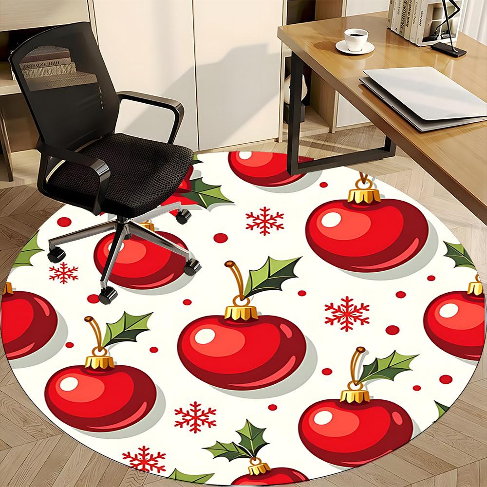 1pc Red AppleChair Carpet for Office, Indoor Non-Slip Washable Polyester Fiber Carpet, Mat For Office, Machine Washable