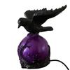 Artistic Bird Lamp Gothic Raven LED Ball Lamp, Mysterious Crow On Orb Sculpture, Table Halloween Decorative for Bedside Bedroom Living Room