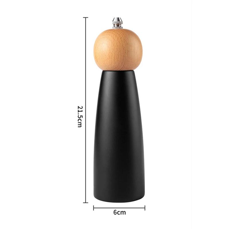 Wooden Manual Pepper Grinder Spices Sea Salt Mill Adjustable Ceramic Pepper Mill Barbecue Seasoning Grinding Bottle Cooking Tool