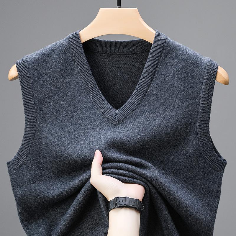 V-Neck Men s Sleeveless Business M темно-серого