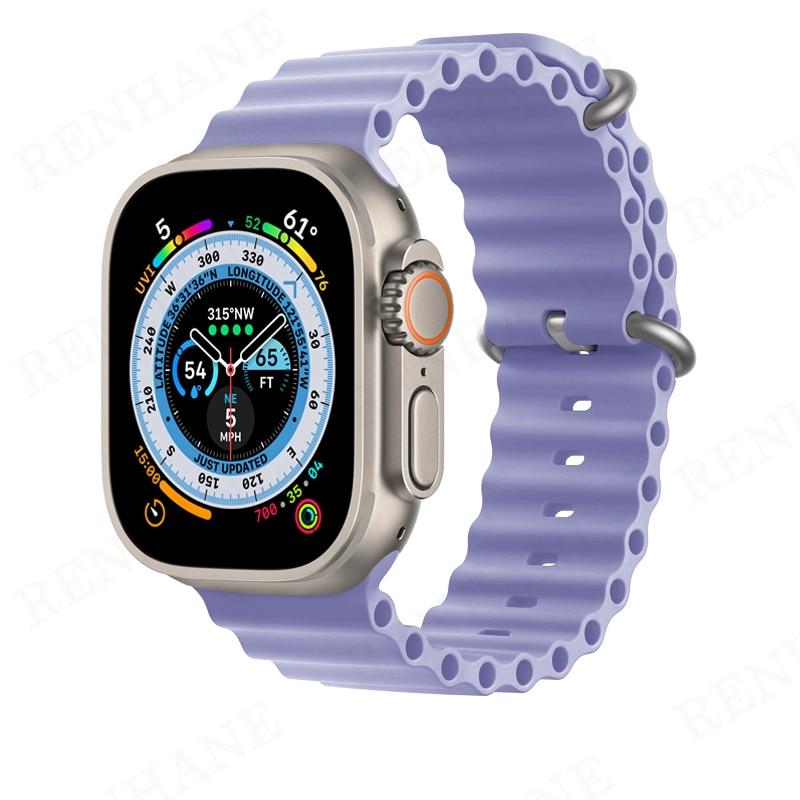 Bracelet océan pour bracelet de montre Apple 49mm 45mm 44mm 40mm 41mm 42mm 38mm bracelet correa en silicone iWatch Ultra série 8 7 6 5 4 3 SE
